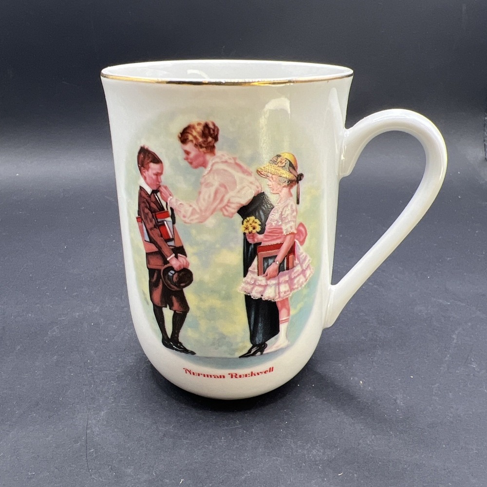 Vintage Norman Rockwell 1986 The First Day of School Mug